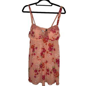 Seductivewear by Onema Pink peach floral baby doll size large